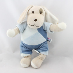 Doudou musical chien bleu cocard  SUCRE D'ORGE
