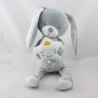 Doudou musical lapin gris blanc étoiles MOTS D'ENFANTS