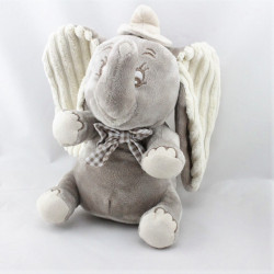 Doudou musical éléphant gris Dumbo noeud vichy NICOTOY
