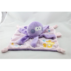 Doudou plat pieuvre violet mauve MOTS D'ENFANTS