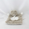 Doudou plat ours beige blanc étoiles SUCRE D'ORGE
