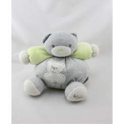 Doudou Ours gris gris vert rayé ZEN KALOO