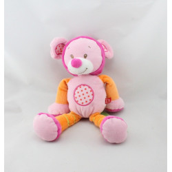 Doudou souris rose orange pois TEX BABY