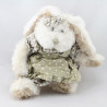 Peluche lapin écru beige marron robe vichy LOUISE MANSEN