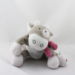 Doudou vache gris blanc rose lune Victoria et Lucie NOUKIE'S