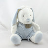 Doudou et compagnie lapin blanc salopette bleu 