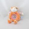 Doudou hochet vache orange écru pommes GIPSY