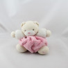 Doudou ours plume rose blanc KALOO