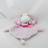 Doudou plat vache rose pois foulard rayé rose NICOTOY