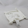 Doudou plat carré blanc lapin