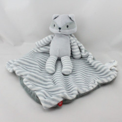 Doudou renard raton gris rayé mouchoir My Little Hero OBAIBI