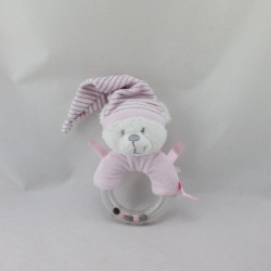 Doudou hochet ours rose rayé SIMBA TOYS KIABI