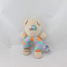 Doudou hochet ours beige bleu orange violet pois CHICCO