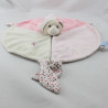 Doudou plat ours rose blanc pois GIPSY