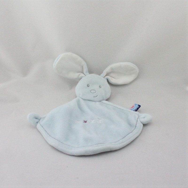 Doudou plat lapin bleu SUCRE D'ORGE