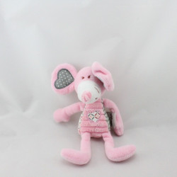 Doudou souris rose grise Bengy
