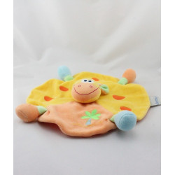 Doudou plat rond girafe vache jaune orange bleu vert NATTOU