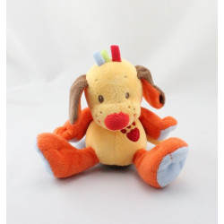 Doudou musical chien jaune orange bleu NATTOU