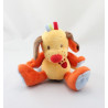 Doudou musical chien jaune orange bleu NATTOU