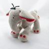 Doudou éléphant beige gris rouge NICOTOY