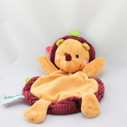 Doudou plat hérisson orange bordeaux Simon LILLIPUTIENS