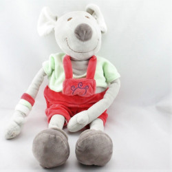 Doudou souris grise rouge vert NOUNOURS