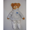 Doudou ours boule blanc coeur bleu KALOO
