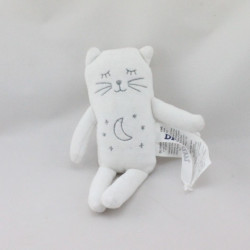 Petit Doudou ours chat blanc lune étoiles DPAM
