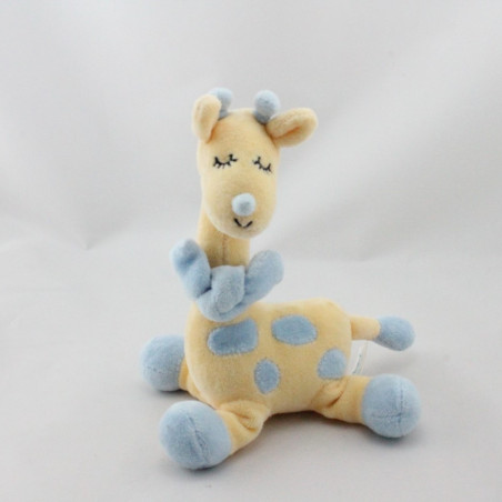 Doudou girafe jaune bleu JOLLYBABY