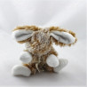 Doudou lapin marron blanc tout doux HISTOIRE D'OURS