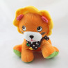 Doudou lion Orange Jaune vert rouge pois Nicotoy