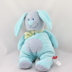 Doudou musical Lapin bleu foulard jaune TEX 