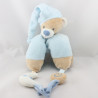 Doudou ours beige bleu lune Milo et Lena NATTOU