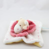 Doudou et compagnie plat vache blanc rose jaune Pistache