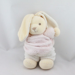 Doudou lapin plume rose blanc KALOO