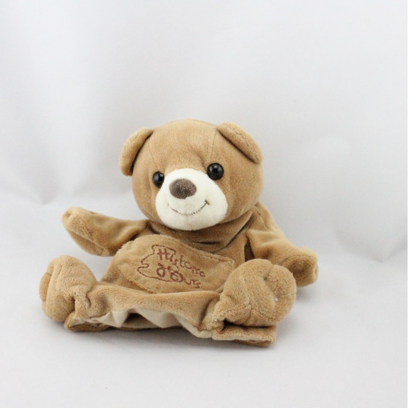 Doudou ours brun marron mouchoir HISTOIRE D'OURS