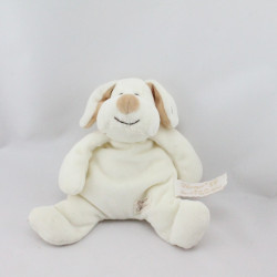 Doudou chien blanc écru beige TIAMO COLLECTION