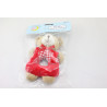 Doudou hochet ours beige rouge vichy SIMPSON TRADING