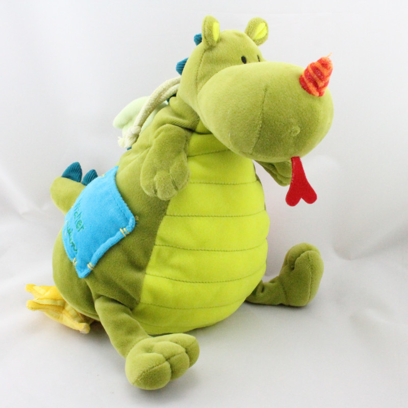 Doudou musical dragon vert Walter LILLIPUTIENS