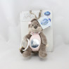 Doudou Castor Léontine gris rose hochet miroir NOUKIE'S