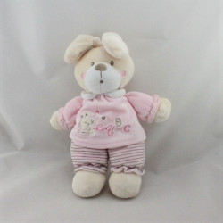 Doudou lapin rose velours ABC KITCHOUN KIABI NICOTOY