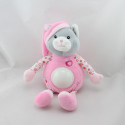 Doudou veilleuse chat rose pois pommes GIPSY