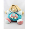 Doudou lapin boule bleu vert rouge rayé voiture Bliss KALOO