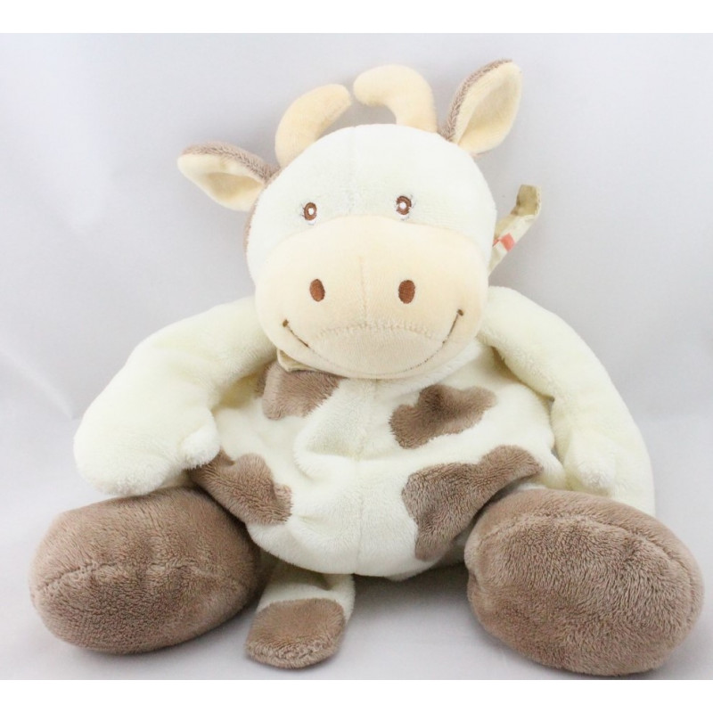 Doudou vache daisy blanche tachetée JOLLYBABY 21 CM