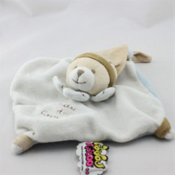 Doudou et compagnie plat ours blanc bleu marron Tatoo