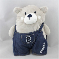 Doudou ours gris salopette bleu Creeks LA HALLE