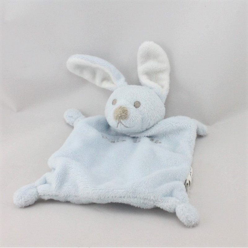 Doudou plat lapin bleu GRAIN DE BLE