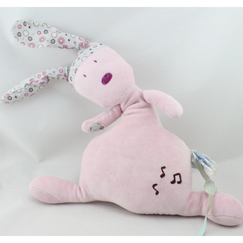 Doudou musical lapin rose OBAIBI