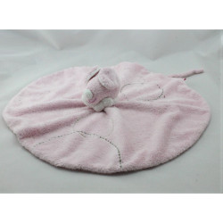 Doudou plat rond souris rose PREMAMAN