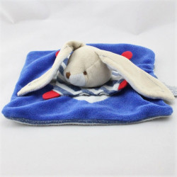 Doudou et compagnie plat lapin bleu rouge marin 
